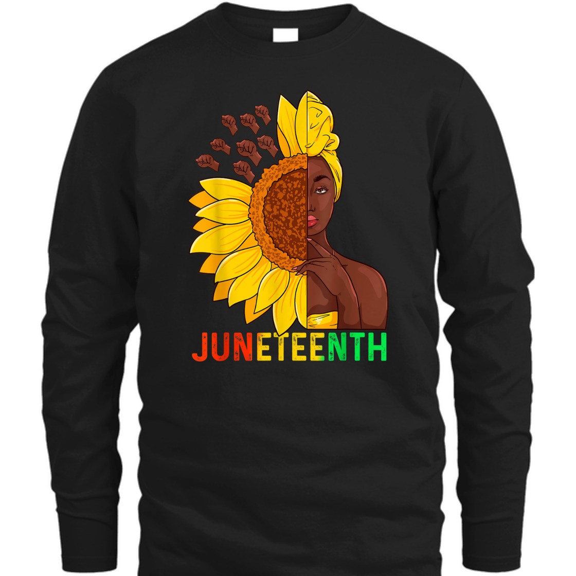 Strong Women Juneteenth Black Women Sunflower T-Shirt