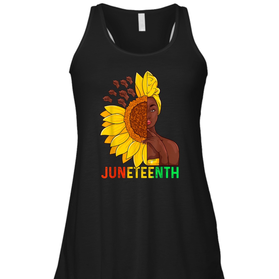 Strong Women Juneteenth Black Women Sunflower T-Shirt
