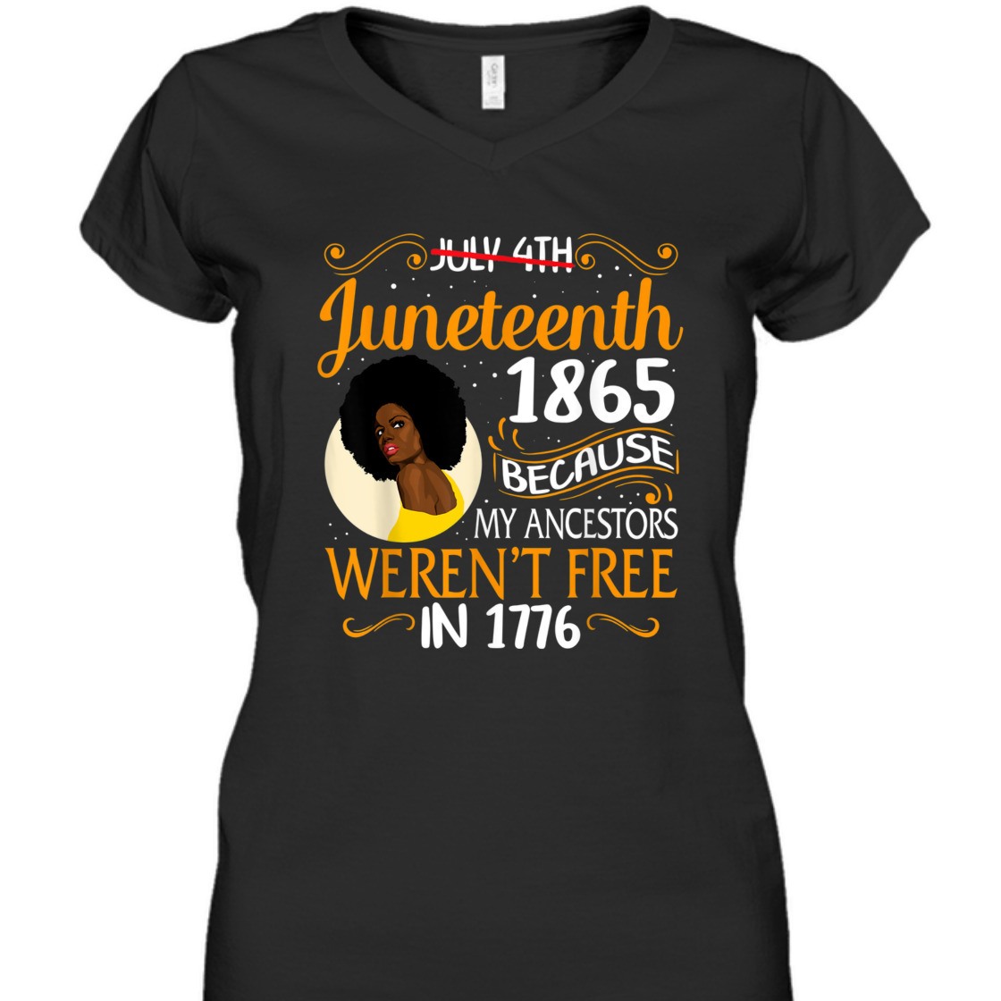 Strong Women Black Women Because My Ancestor Weren't Free 1776 Juneteenth T-Shirt