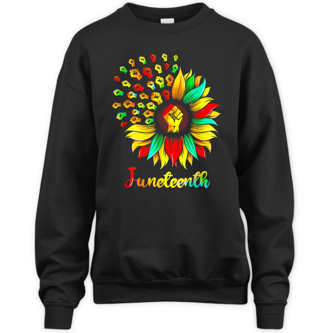 Strong Women Sunflower Fist Black History African American Juneteenth T-Shirt