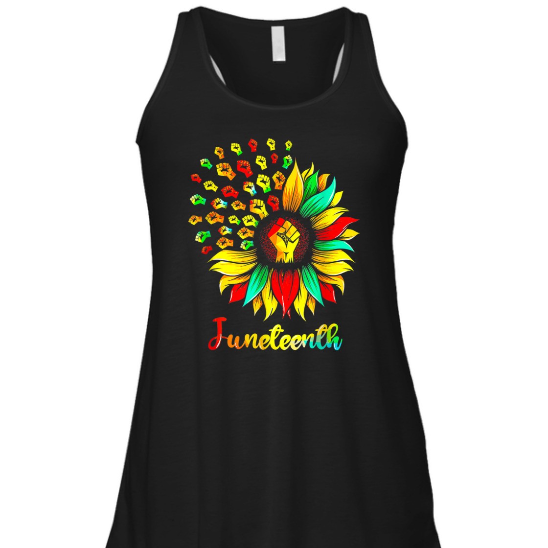 Strong Women Sunflower Fist Black History African American Juneteenth T-Shirt