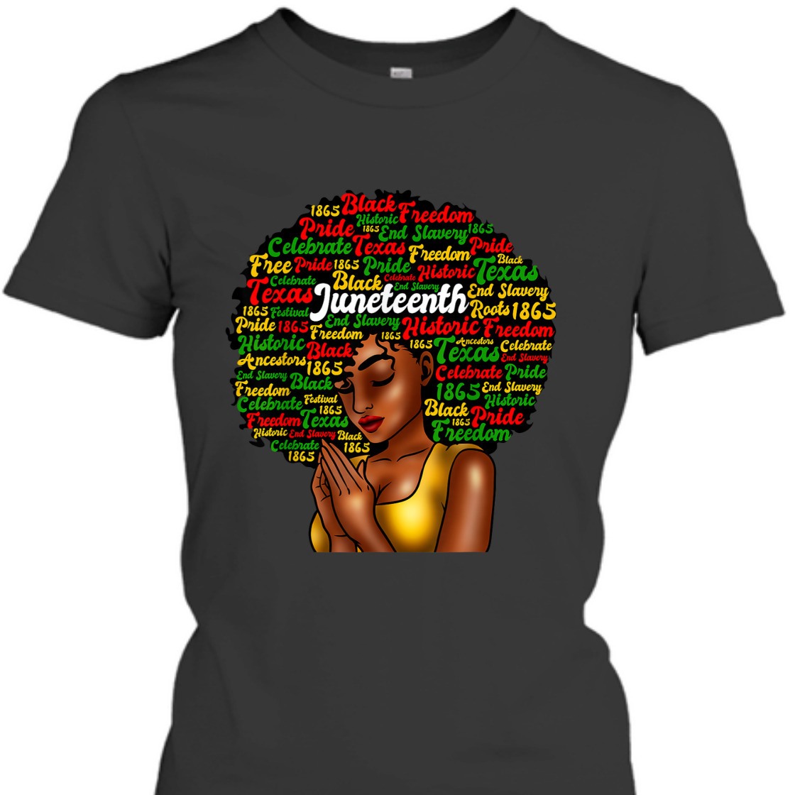 Strong Women Juneteenth Melanin Black Women Natural Hair T-Shirt
