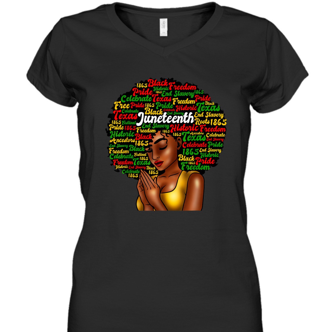 Strong Women Juneteenth Melanin Black Women Natural Hair T-Shirt