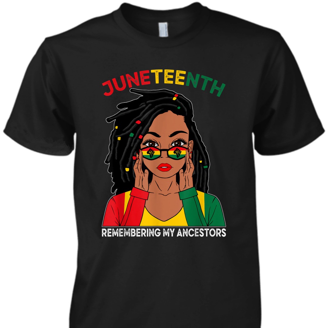 Strong Women Black Woman Remebering My Ancestors Juneteenth T-Shirt Strong Women Black Woman Remebering My Ancestors Juneteenth T-Shirt