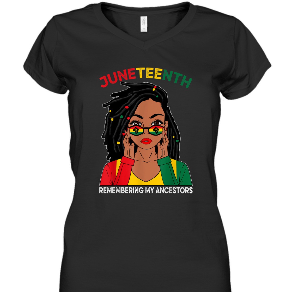 Strong Women Black Woman Remebering My Ancestors Juneteenth T-Shirt Strong Women Black Woman Remebering My Ancestors Juneteenth T-Shirt