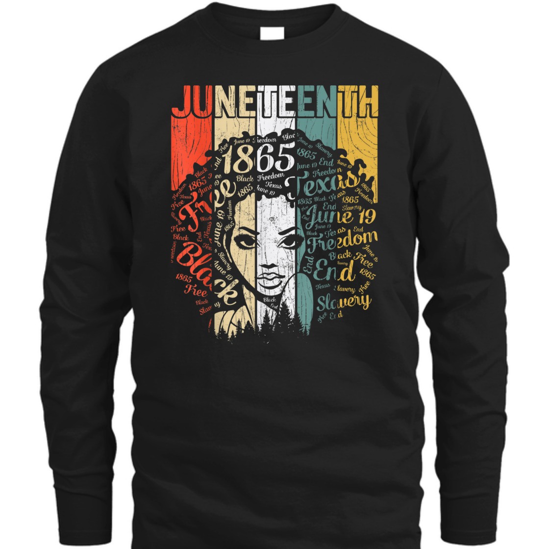 Strong Women Juneteenth Flag BLM Afro Women African American T-Shirt