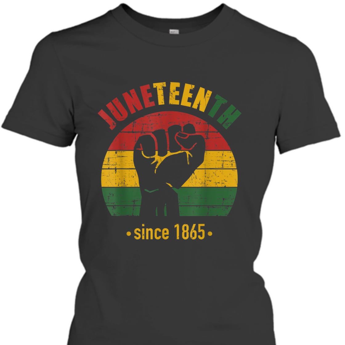 Strong Women Juneteenth Since 1865 With Pan African Flag And Fist T-Shirt