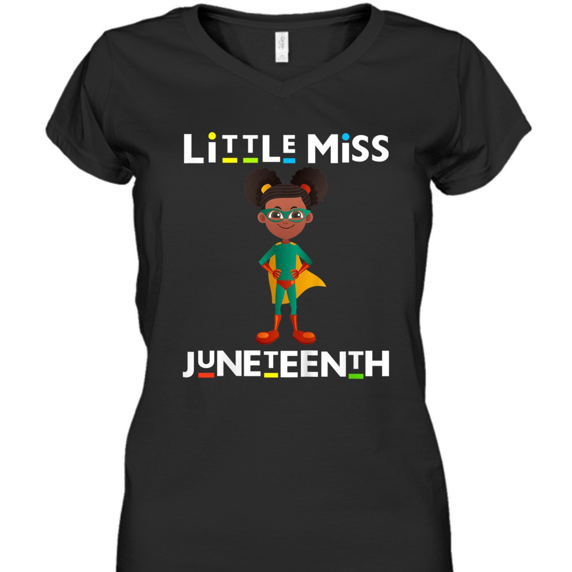 Strong Women Kids Little Miss Juneteenth Black Girl Melanin Cute Toddler Girls T-Shirt