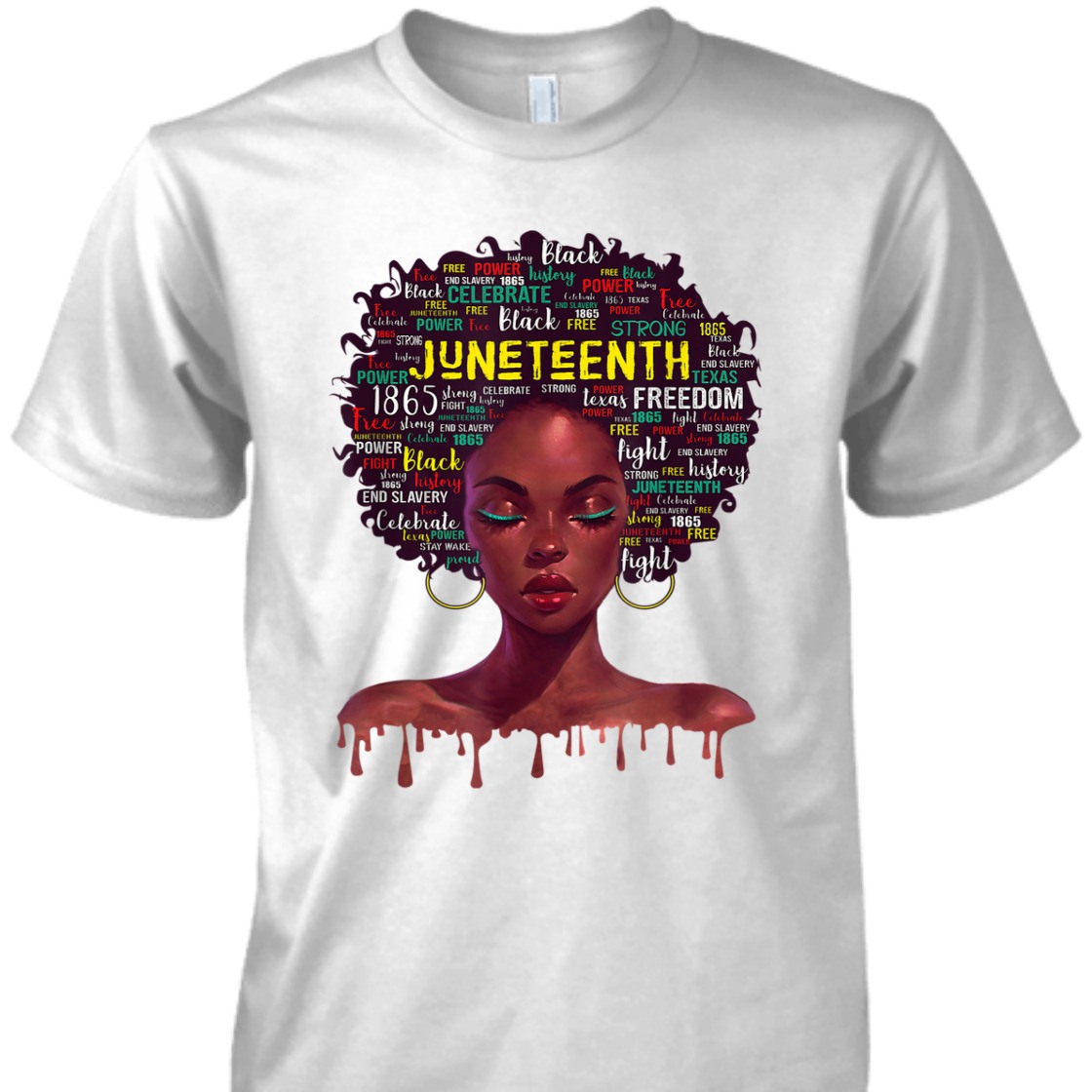 Strong Women Juneteenth Afro Beautiful Black Pride 2022 T-Shirt