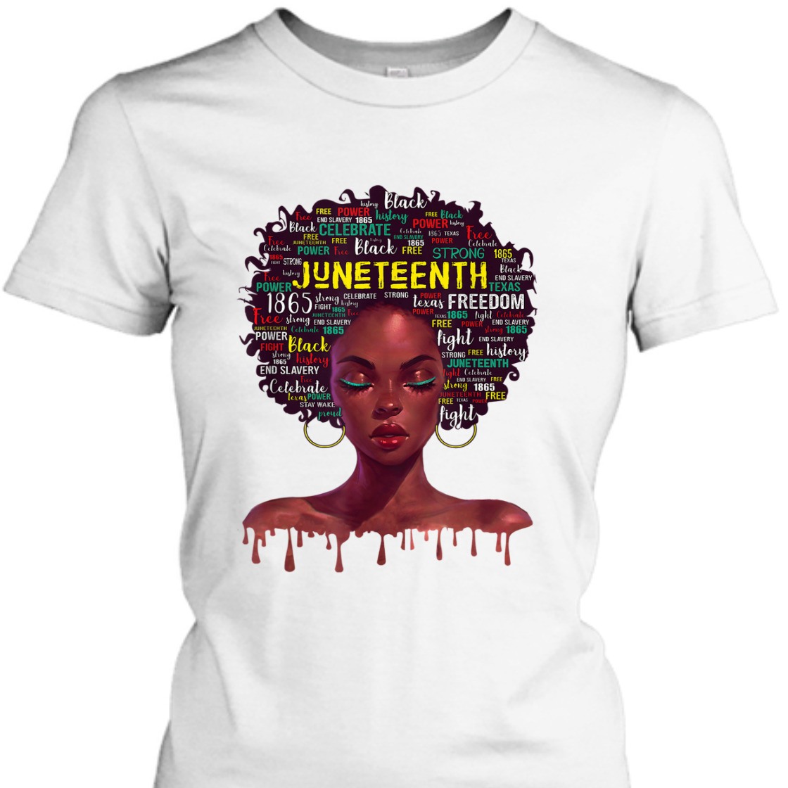 Strong Women Juneteenth Afro Beautiful Black Pride 2022 T-Shirt