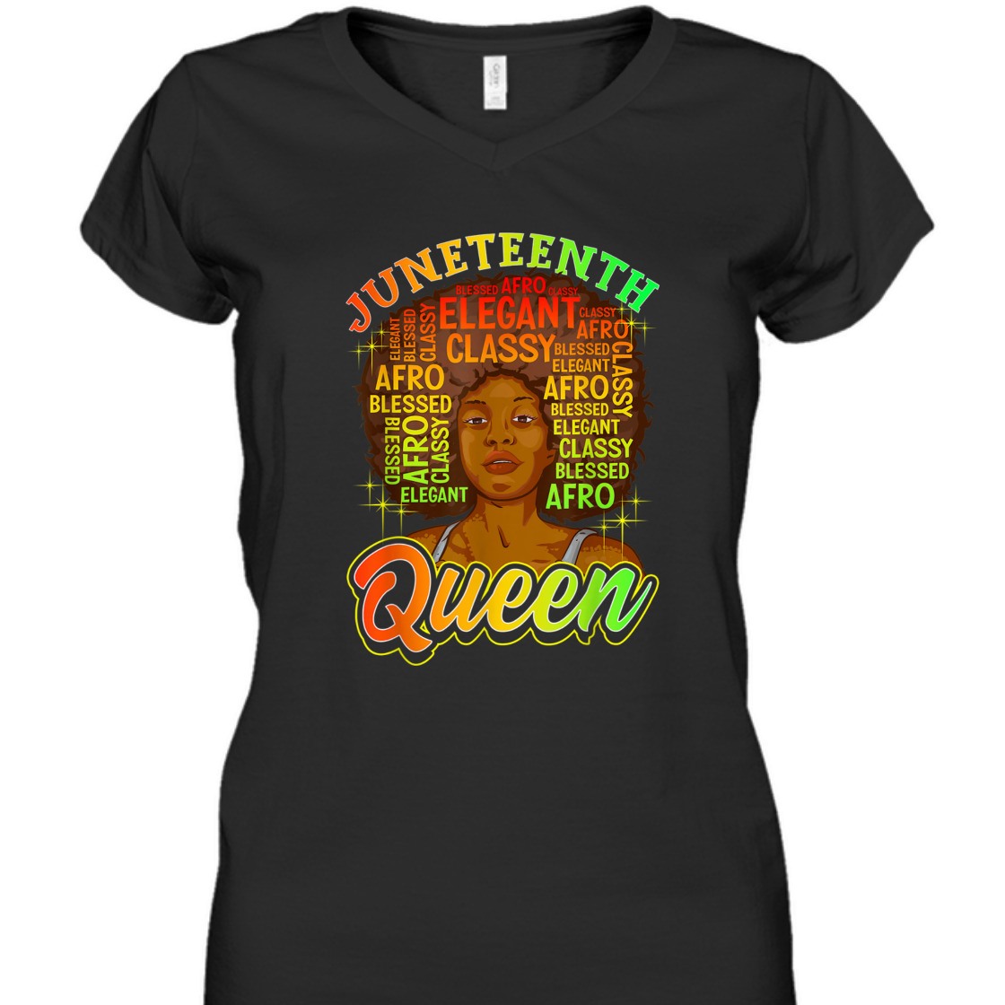 Strong Women Juneteenth Women Juneteenth Shirts Natural Afro Queen T-Shirt