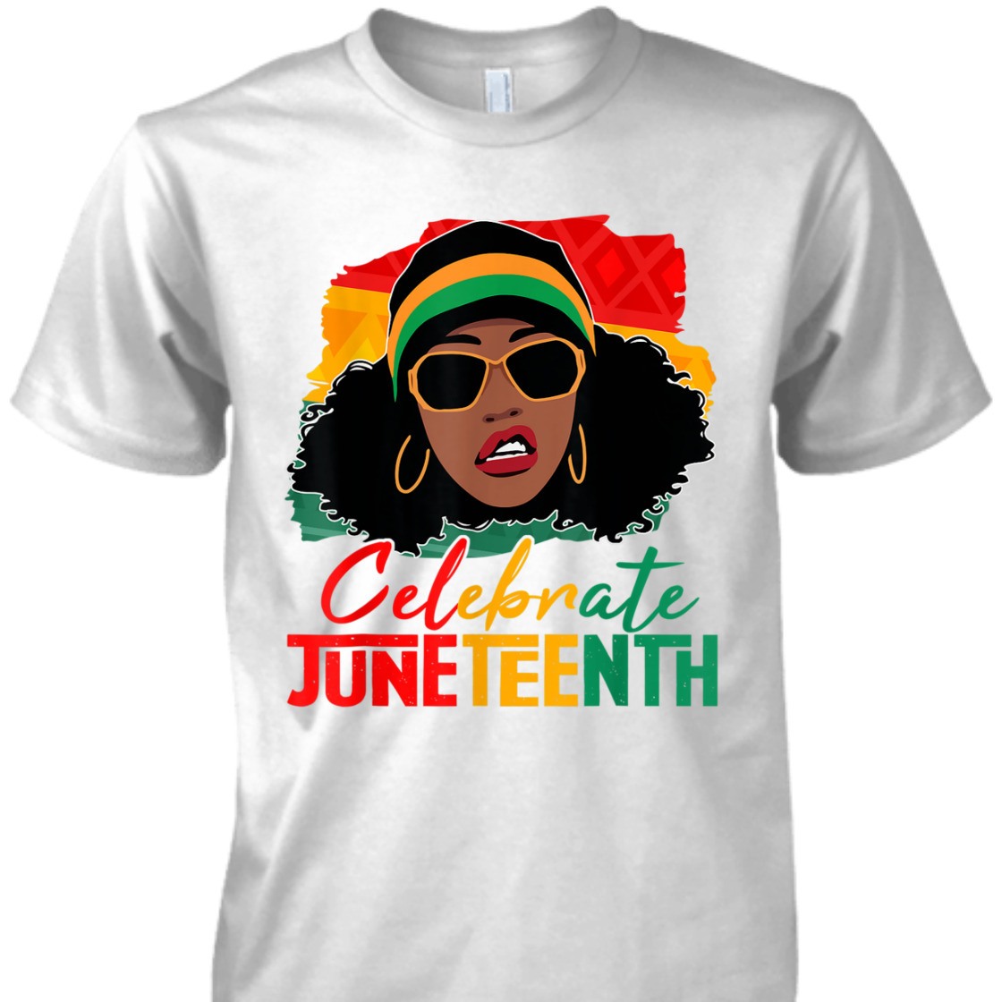 Strong Women Cute Black Messy Bun Girls Kids Juneteenth Celebrating 1865 T-Shirt