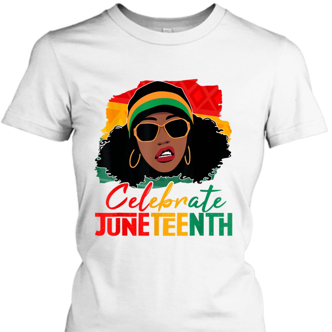 Strong Women Cute Black Messy Bun Girls Kids Juneteenth Celebrating 1865 T-Shirt