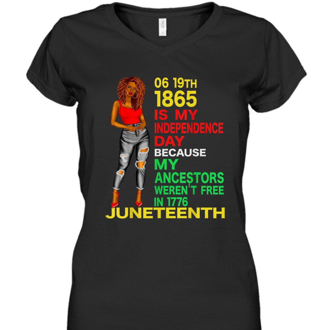 Strong Women Happy Juneteenth Is My Independence Day Free Black Women T-Shirt