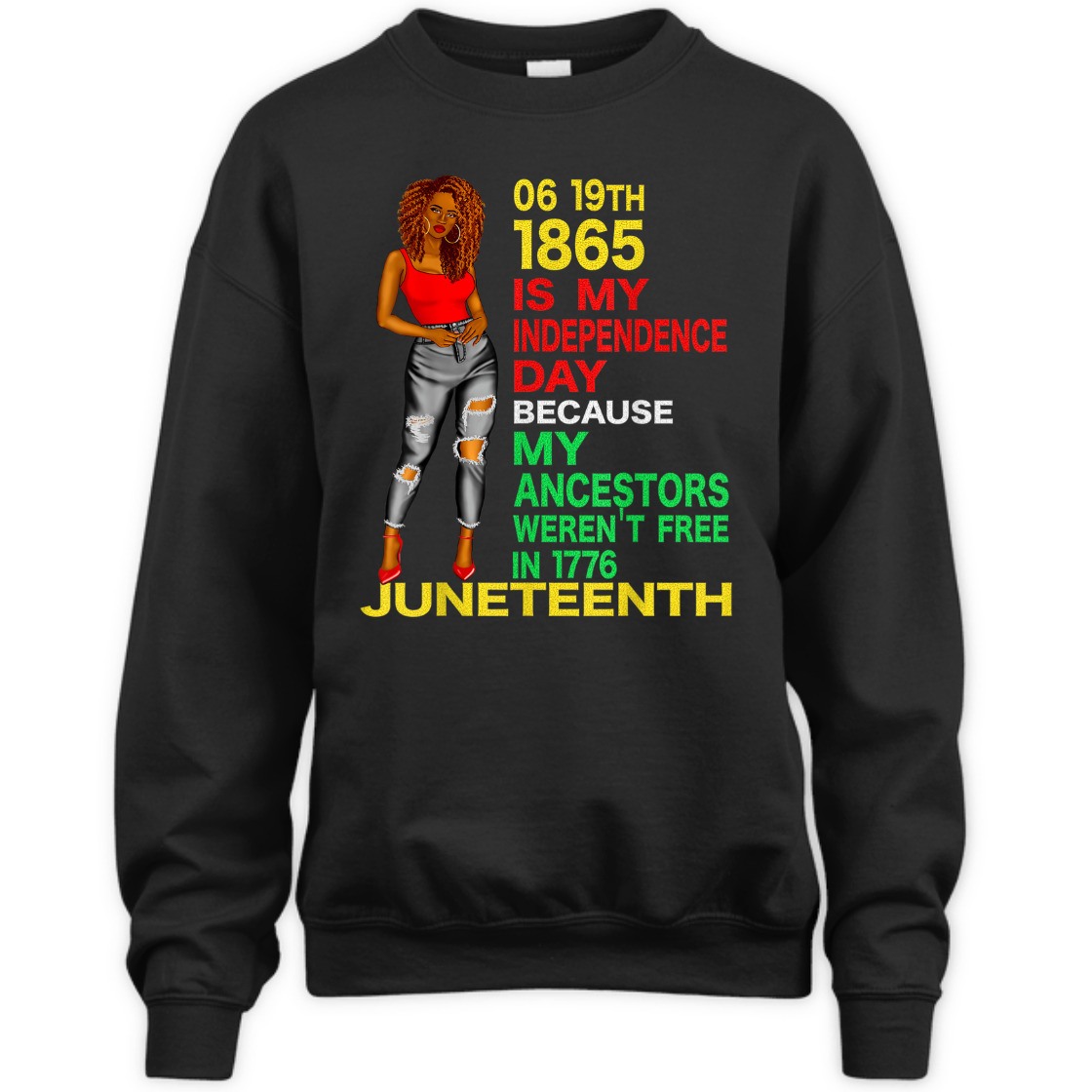 Strong Women Happy Juneteenth Is My Independence Day Free Black Women T-Shirt