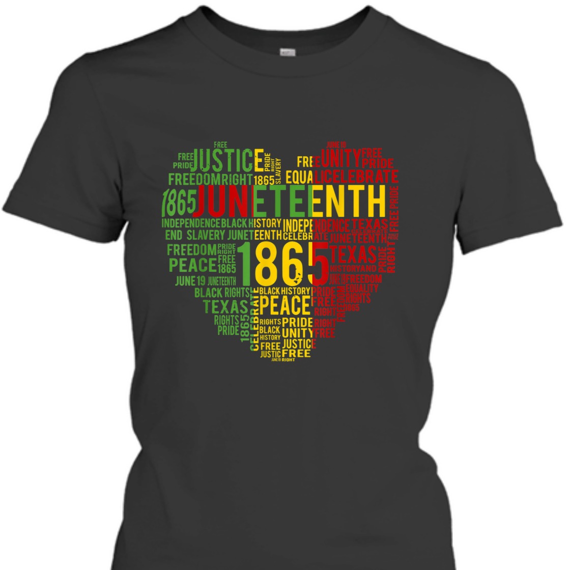 Strong Women Juneteenth Heart Afro American African Freedom Black History T-Shirt