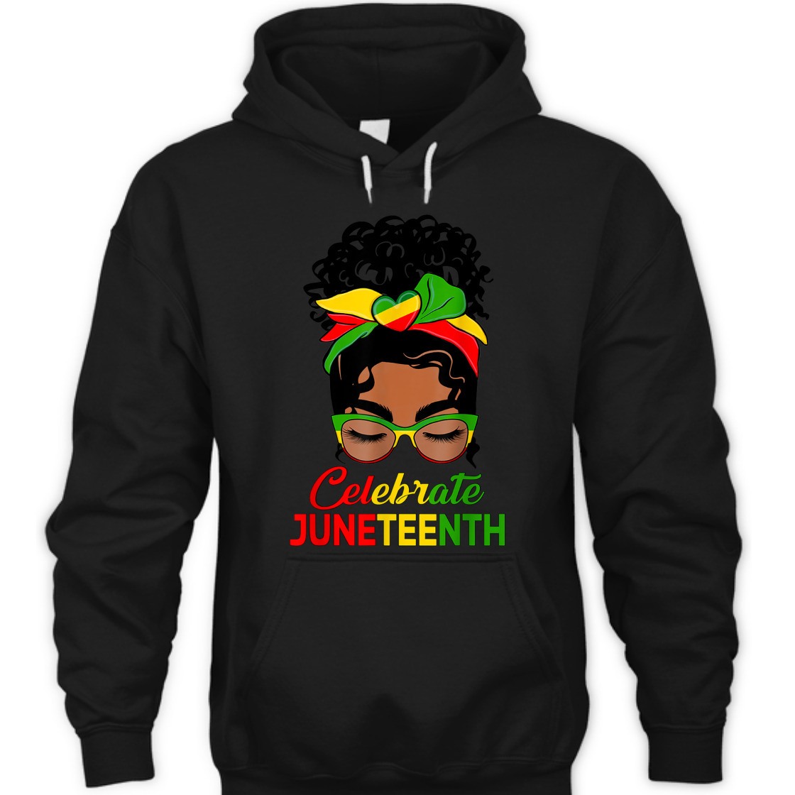 Strong Women Black Women Messy Bun Juneteenth Celebrate Indepedence Day T-Shirt