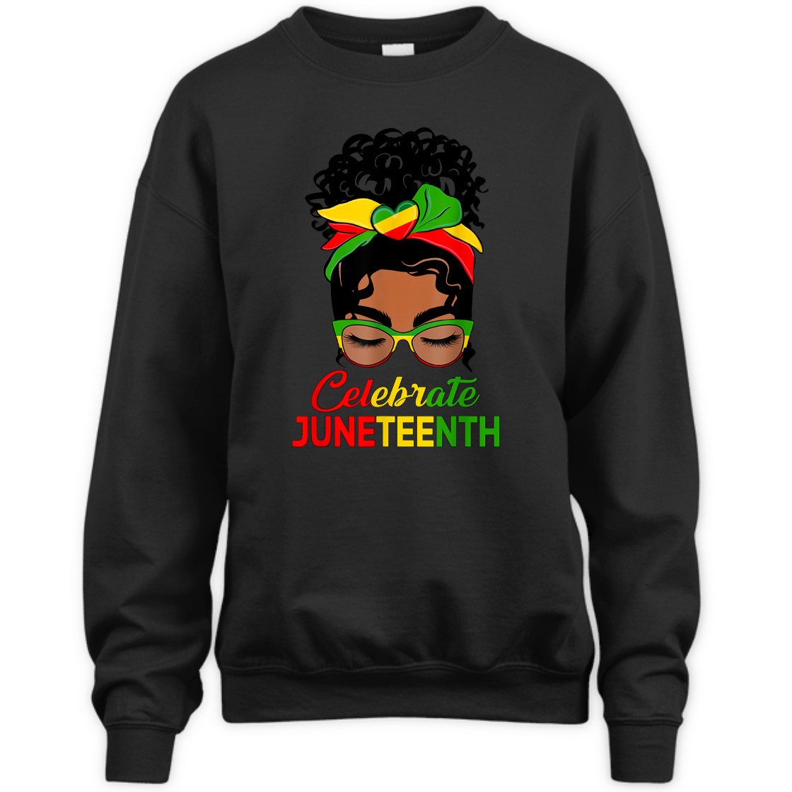 Strong Women Black Women Messy Bun Juneteenth Celebrate Indepedence Day T-Shirt