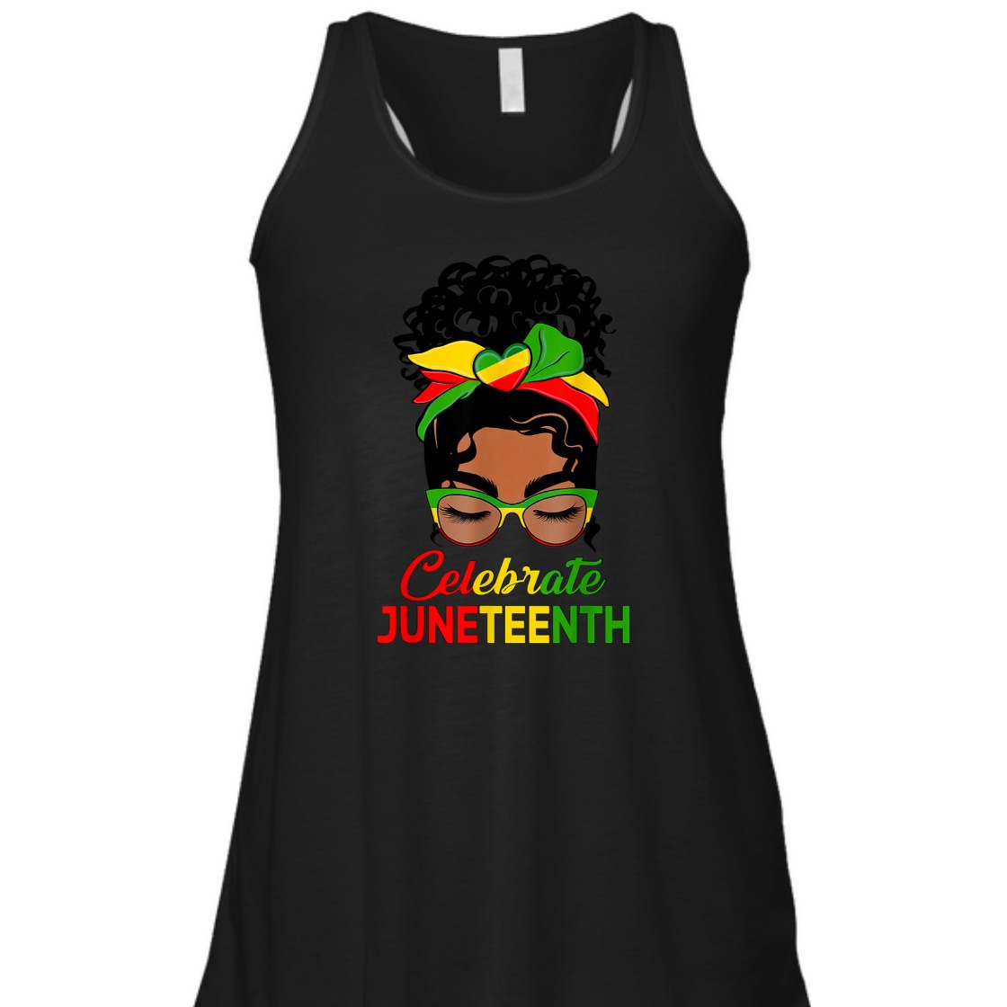 Strong Women Black Women Messy Bun Juneteenth Celebrate Indepedence Day T-Shirt