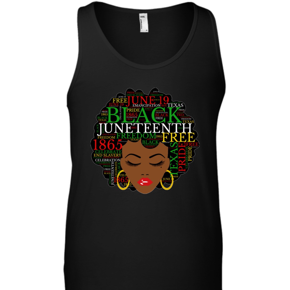 Strong Women Juneteenth Natural Hair Afro Word Art Melanin Black Women T-Shirt