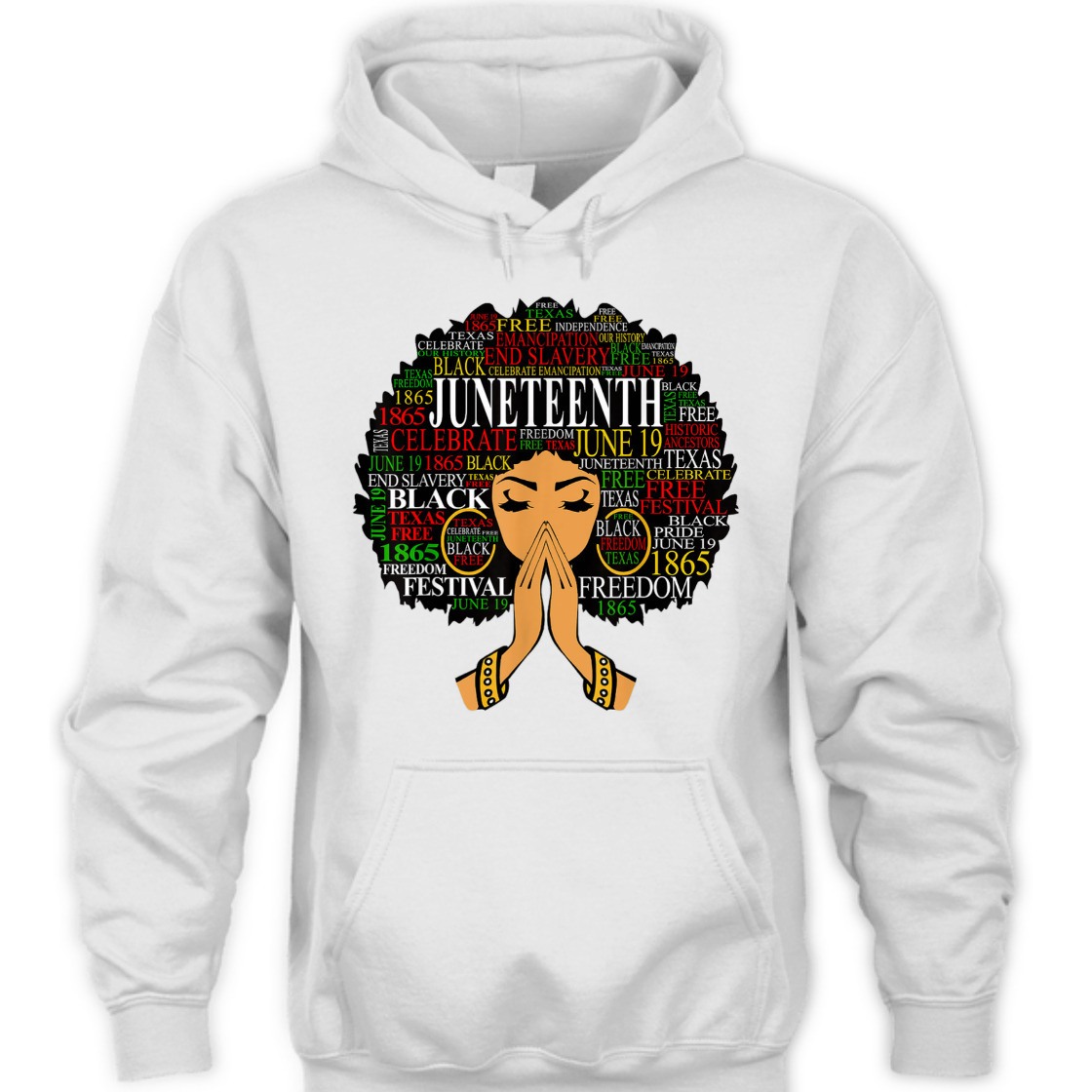 Strong Women Juneteenth Freedom Festival Melanin Black Women Natural Hair Afro Word Art T-Shirt