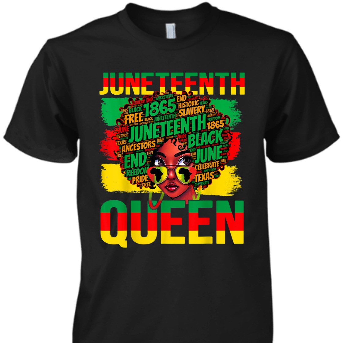 Strong Women Juneteenth Queen Celebrating 1865 Afro Black History Kids T-Shirt