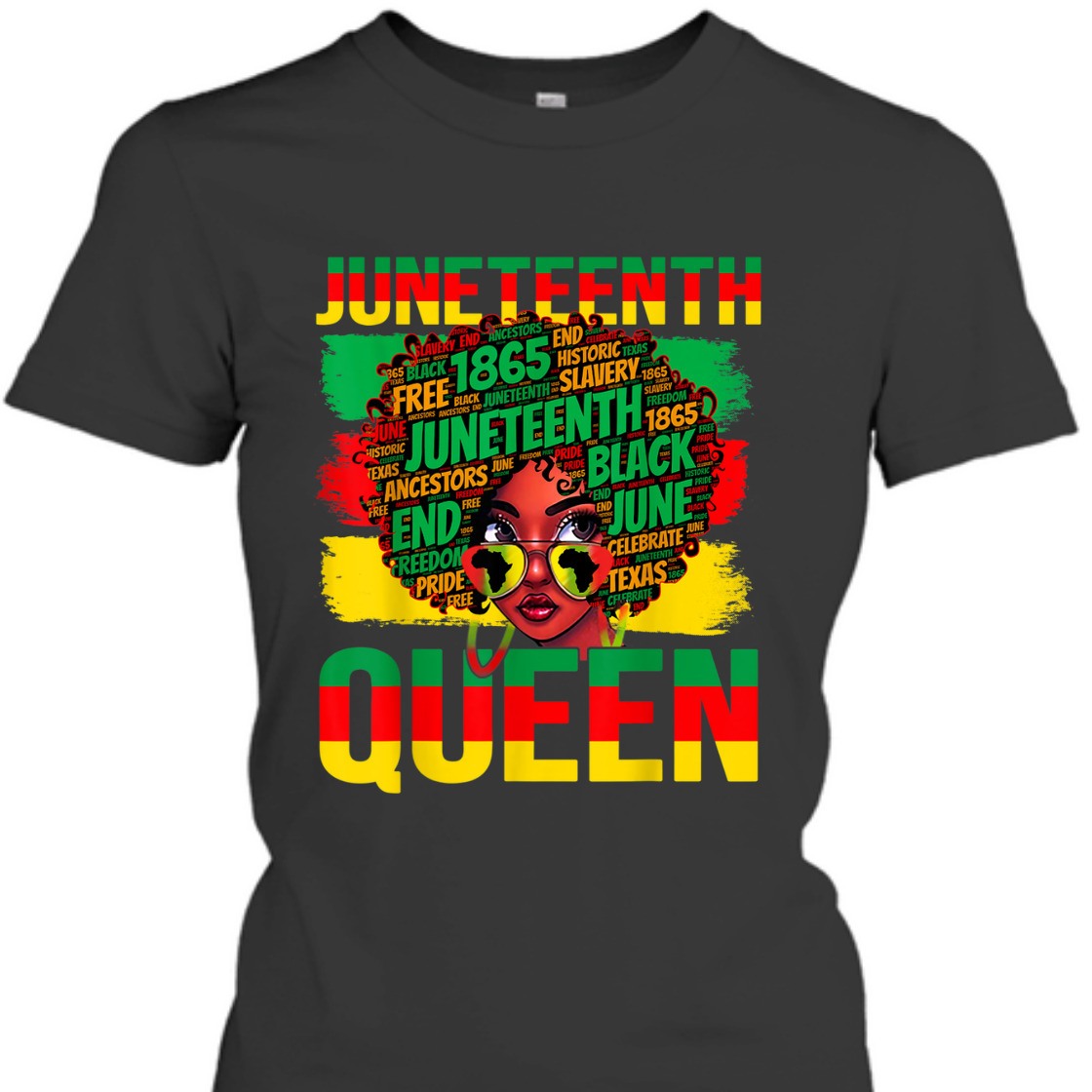 Strong Women Juneteenth Queen Celebrating 1865 Afro Black History Kids T-Shirt