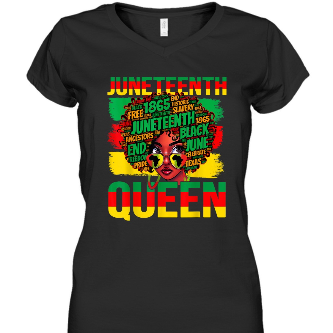 Strong Women Juneteenth Queen Celebrating 1865 Afro Black History Kids T-Shirt