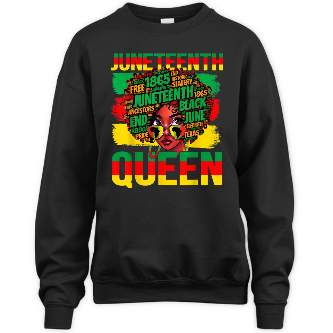Strong Women Juneteenth Queen Celebrating 1865 Afro Black History Kids T-Shirt