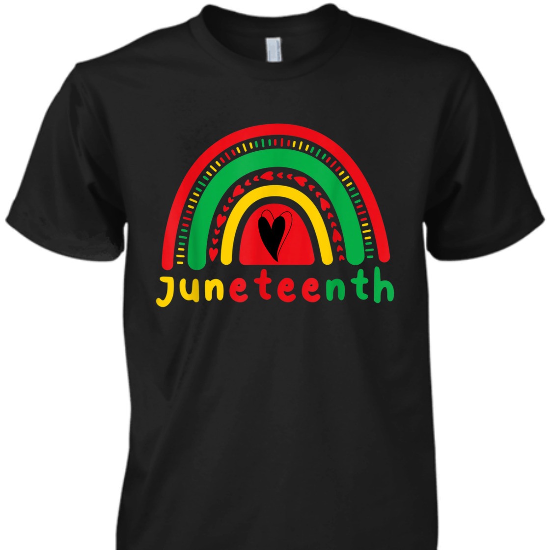 Strong Women Juneteenth Boho Rainbow Heart Women Girls Teens T-Shirt