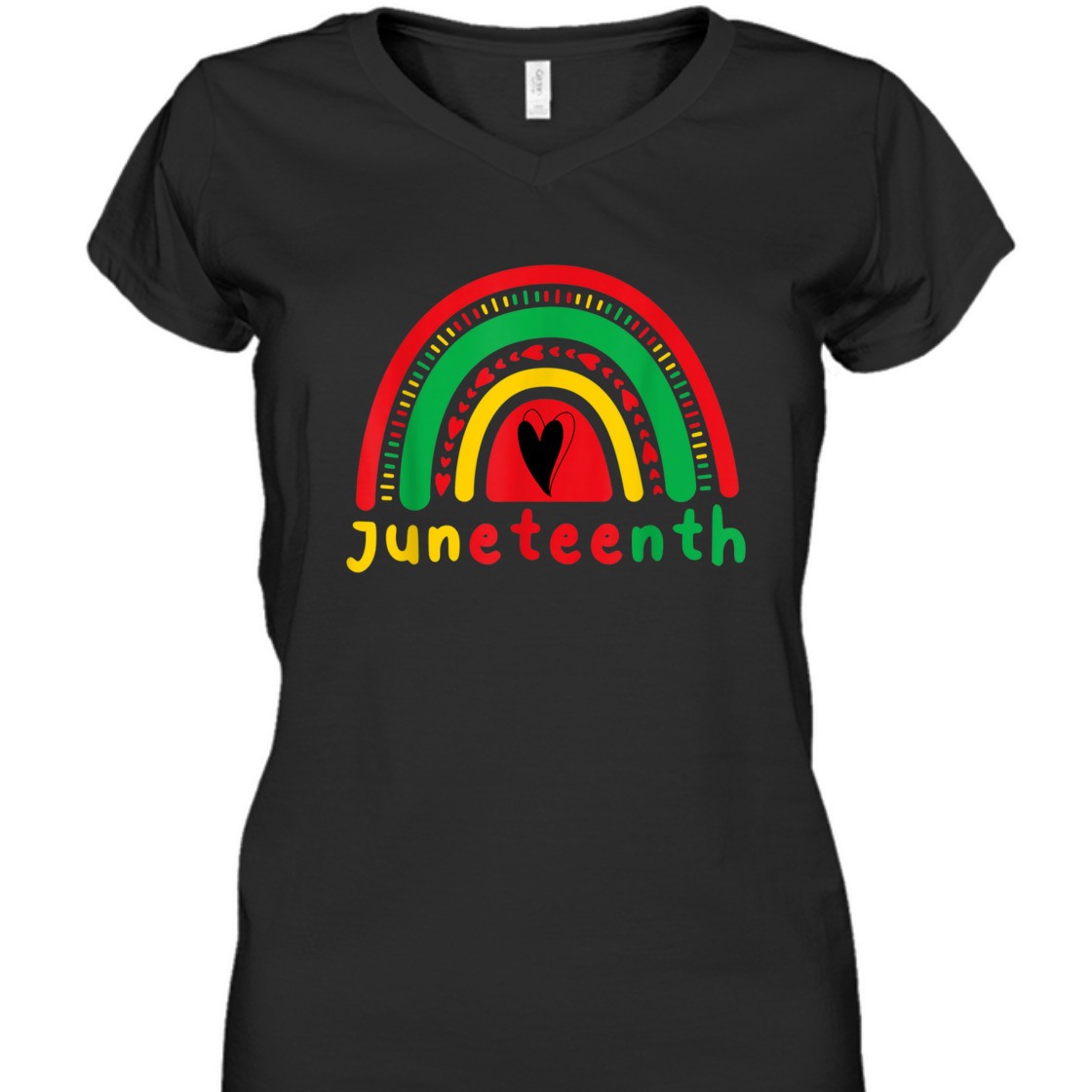 Strong Women Juneteenth Boho Rainbow Heart Women Girls Teens T-Shirt
