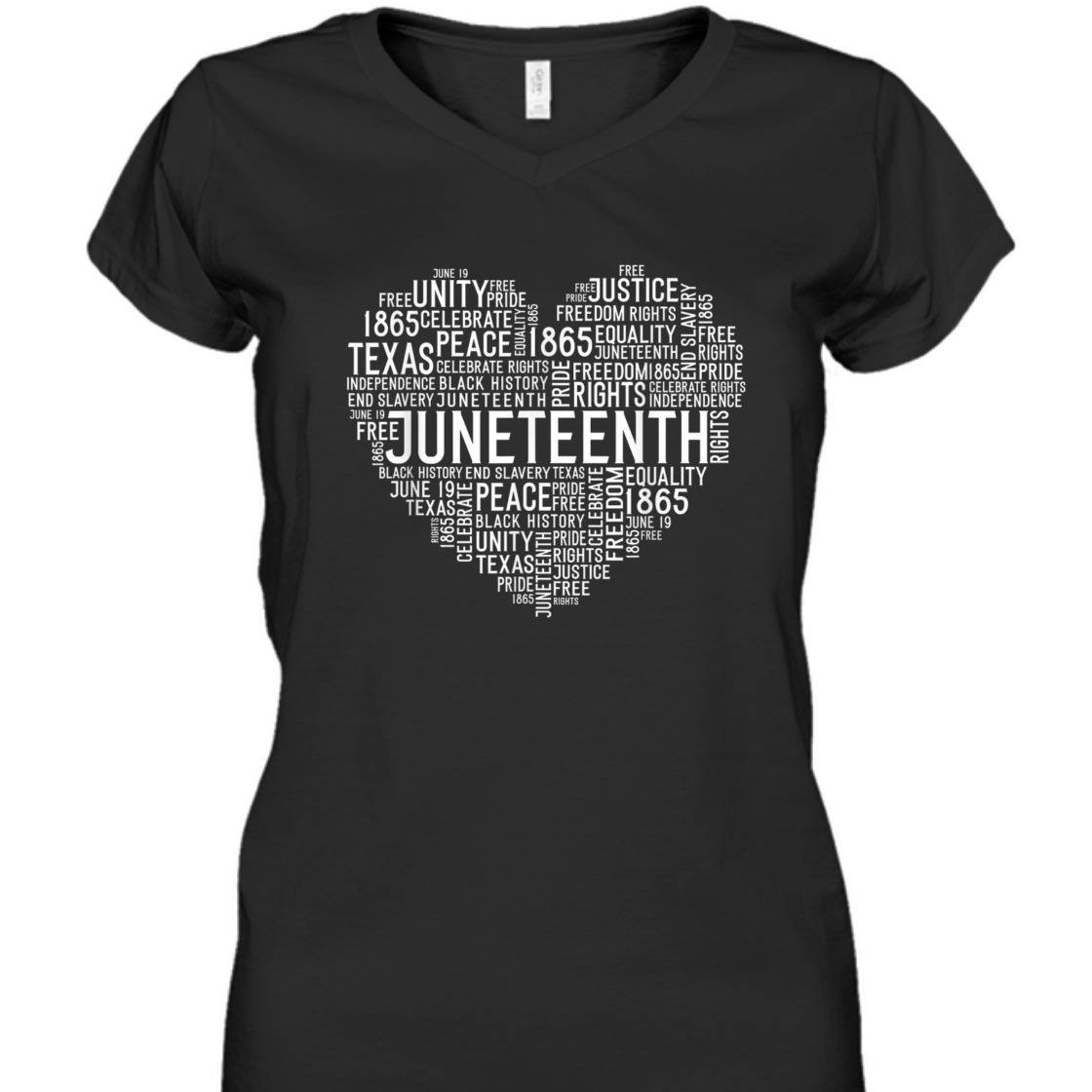 Strong Women Juneteenth Freedom Heart Black History Afro American African T-Shirt