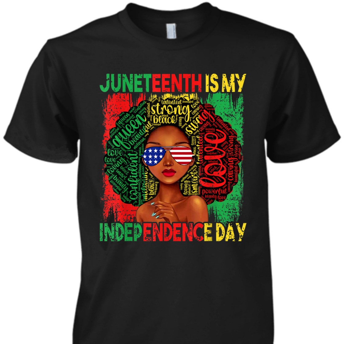 Strong Women Queen Women Girls Juneteenth Is My Independence Free Day T-Shirt