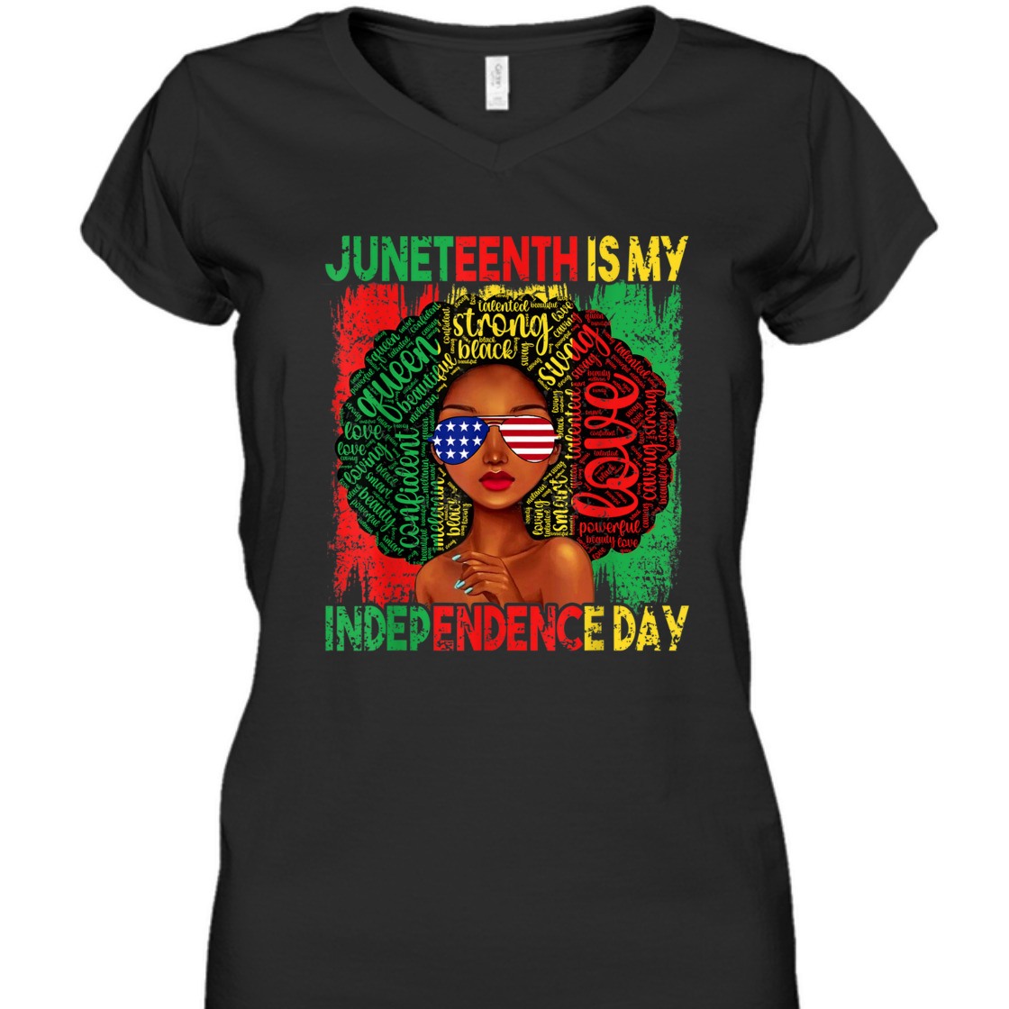 Strong Women Queen Women Girls Juneteenth Is My Independence Free Day T-Shirt