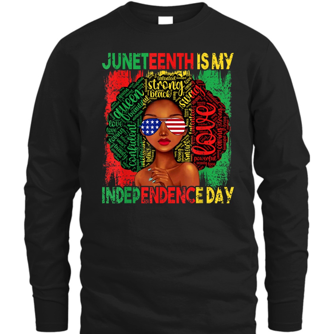 Strong Women Queen Women Girls Juneteenth Is My Independence Free Day T-Shirt