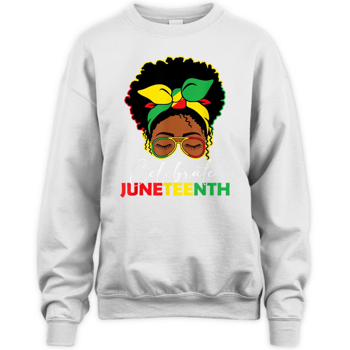Strong Women Juneteenth Outfit Women Messy Bun Eye Glasses T-Shirt Strong Women Juneteenth Outfit Women Messy Bun Eye Glasses T-Shirt