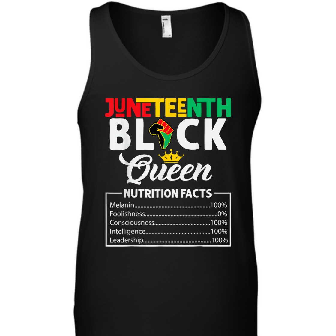 Strong Women Juneteenth Womens Black Queen Nutritional Facts Freedom Day T-Shirt