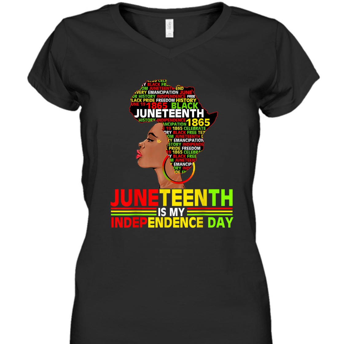 Strong Women Juneteenth Is My Independence 1865 Black Women 4th July Love T-Shirt