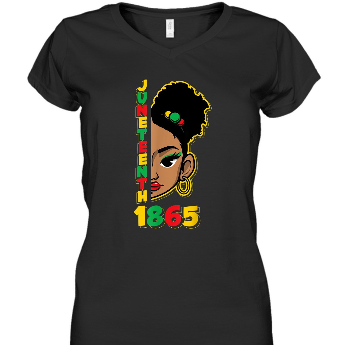Strong Women Juneteenth 1865 Afro Puff Hair Women Girls Teens T-Shirt