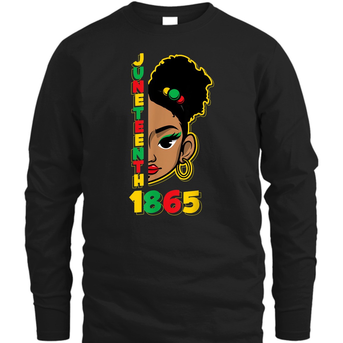 Strong Women Juneteenth 1865 Afro Puff Hair Women Girls Teens T-Shirt
