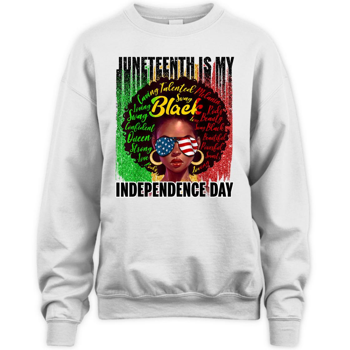 Strong Women Juneteenth Independence Day Afro Melanin Natural Hair T-Shirt Strong Women Juneteenth Independence Day Afro Melanin Natural Hair T-Shirt