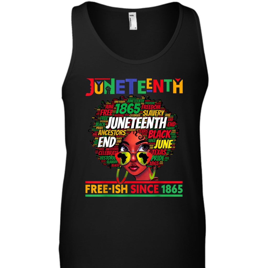 Strong Women Juneteenth Free-ish Since 1865 Afro Black Women Messy Bun T-Shirt Strong Women Juneteenth Free-ish Since 1865 Afro Black Women Messy Bun T-Shirt