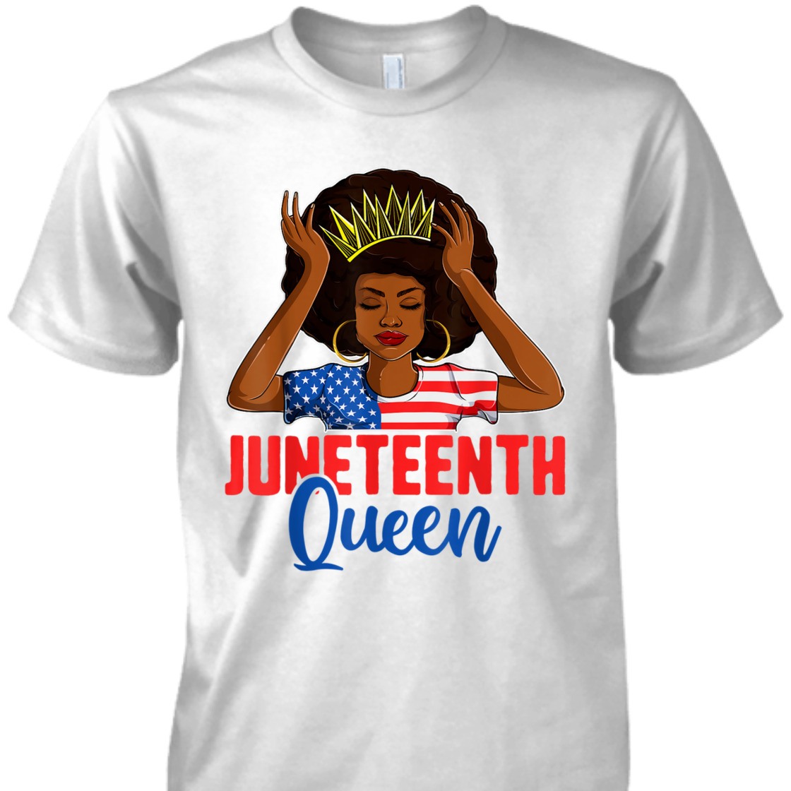 Strong Women Juneteenth Women, Juneteenth Black Queen Us Flag T-Shirt