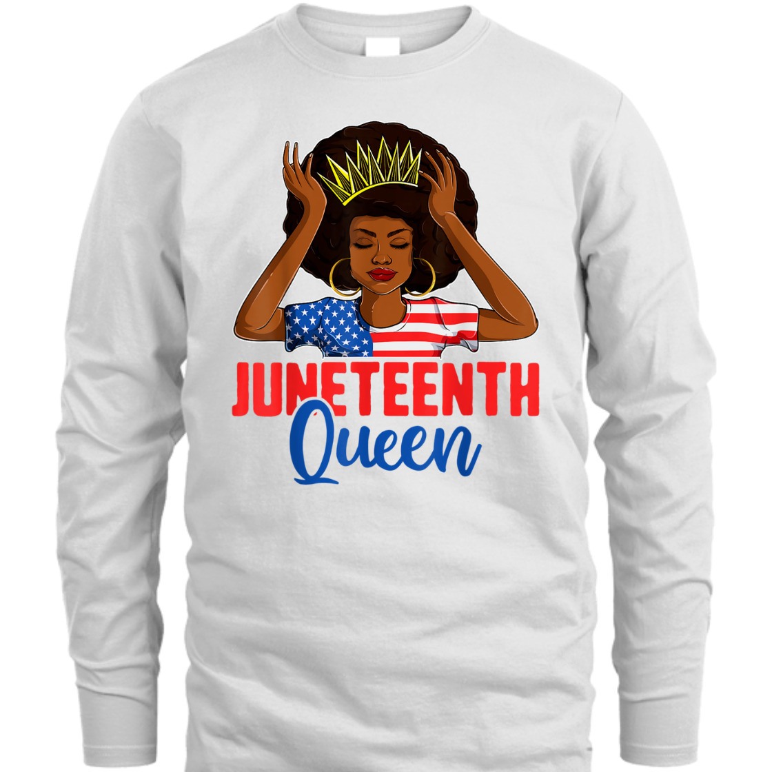 Strong Women Juneteenth Women, Juneteenth Black Queen Us Flag T-Shirt