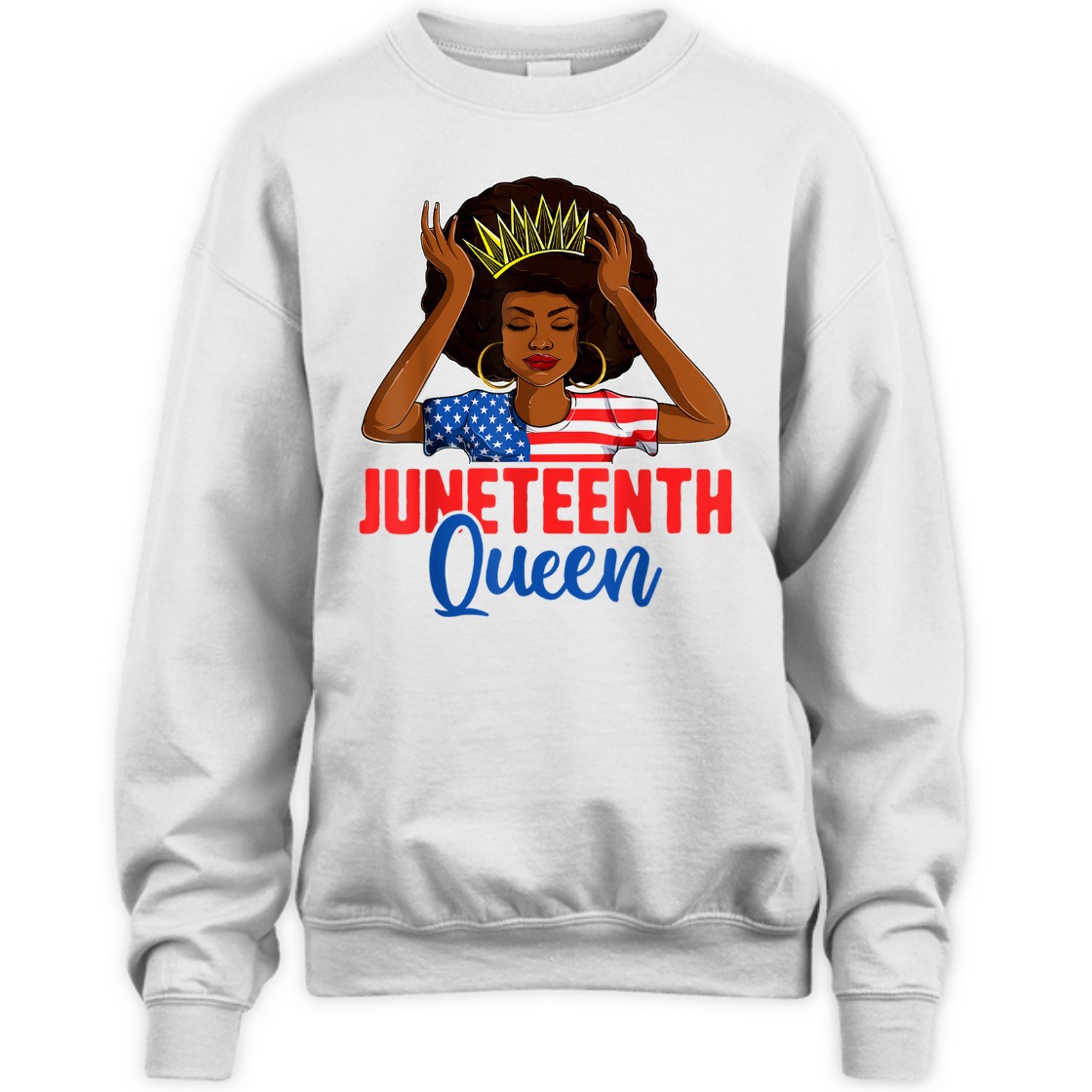 Strong Women Juneteenth Women, Juneteenth Black Queen Us Flag T-Shirt