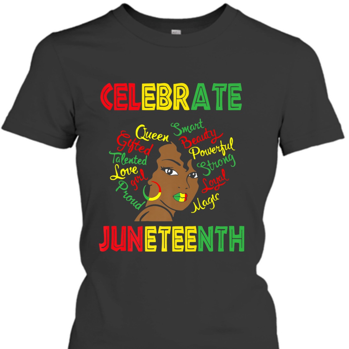 Strong Women Black Women Messy Bun Juneteenth Celebrate Indepedence Day Premium T-Shirt