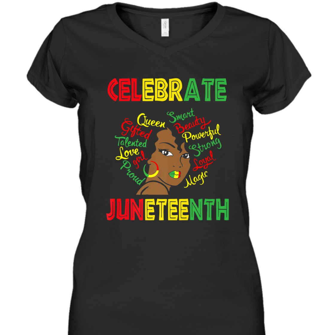 Strong Women Black Women Messy Bun Juneteenth Celebrate Indepedence Day Premium T-Shirt