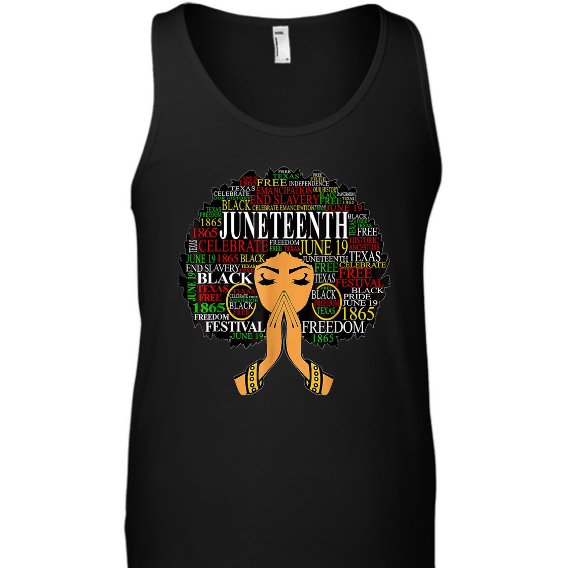 Strong Women Juneteenth Melanin Black Women Natural Hair Afro Word T-Shirt
