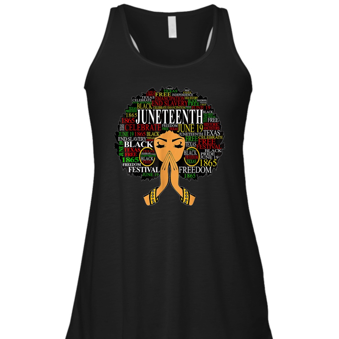Strong Women Juneteenth Melanin Black Women Natural Hair Afro Word T-Shirt