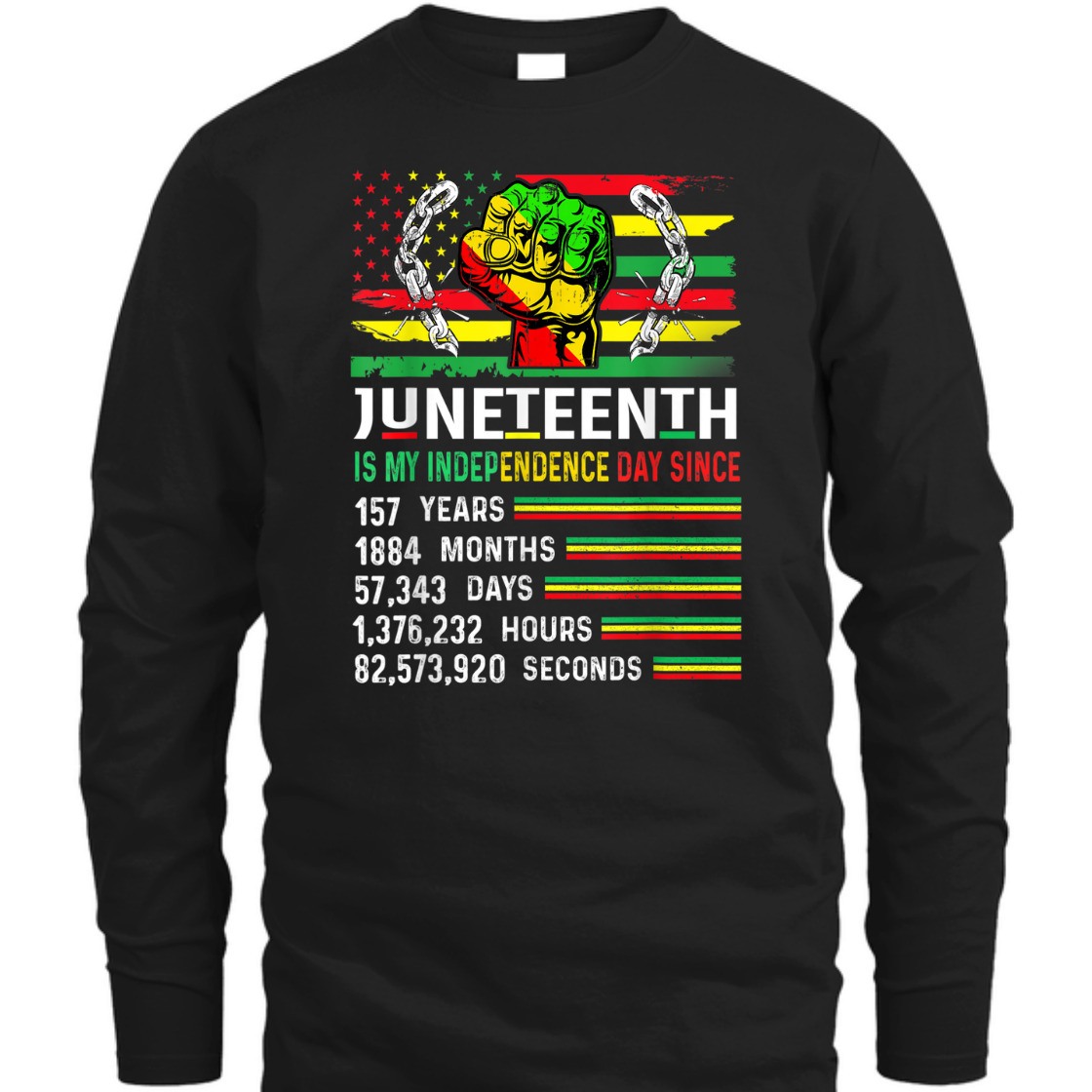Strong Women Juneteenth Is My Independence Since 157 African Black 1865 T-Shirt